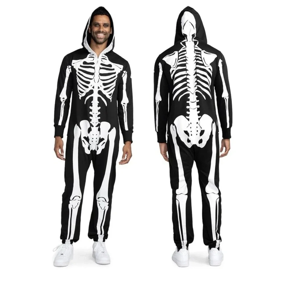 Tipsy Elves Skeleton Jumpsuit Suit size S Small Costume Spooky Halloween Scream - Picture 3 of 4